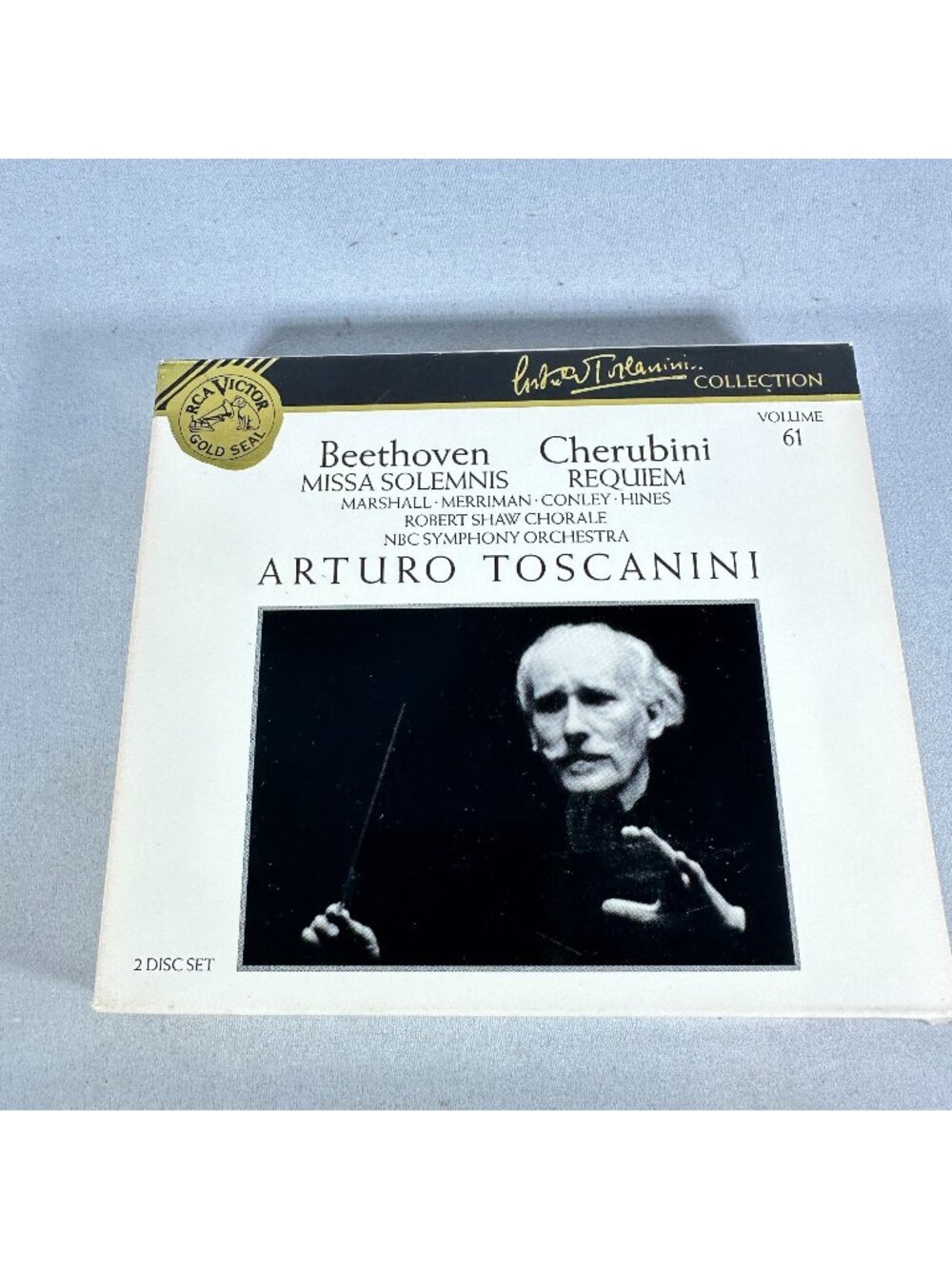 Beethoven & Cherubini Missa Solemnis Requiem Arturo Toscanini 2-CD RCA Gold Seal